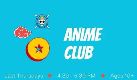 anime logos on aqua background