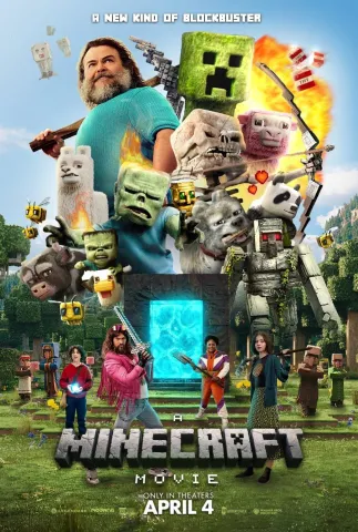 minecraft movie poster with characters