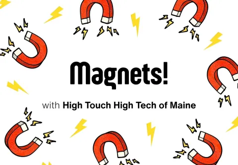 drawing of magnets with lightning bolts