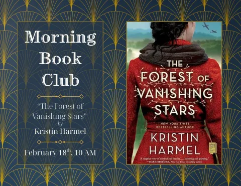 book cover with the back of a woman in a red coat