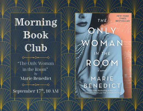 book cover with a woman in a suit and pearls