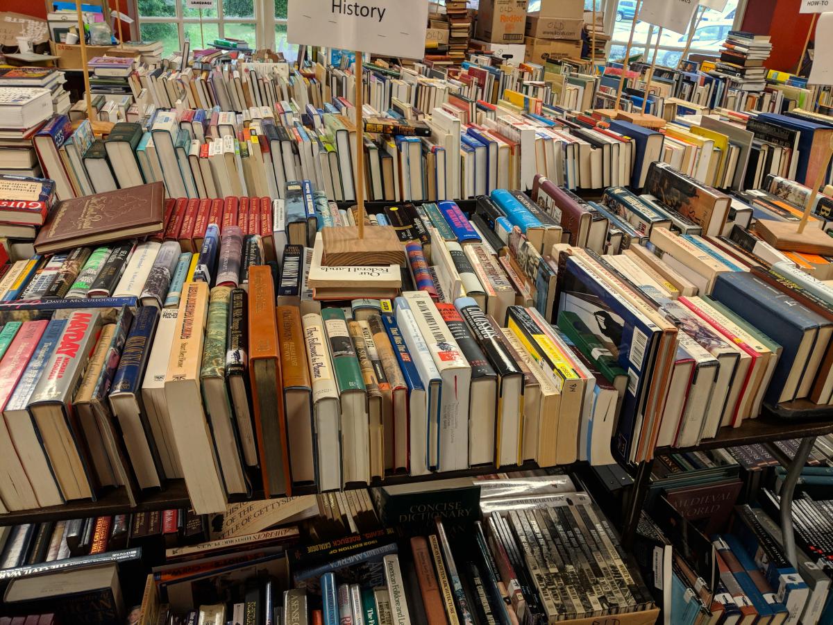 rows of books